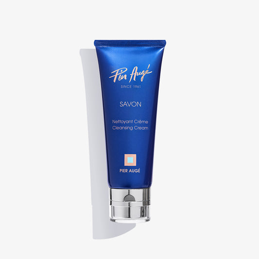 Pier Auge-USA Cleansing Cream SAVON 3-in-1 gentle face wash and makeup remover in a 3.4oz jar with soft foam and clean design.