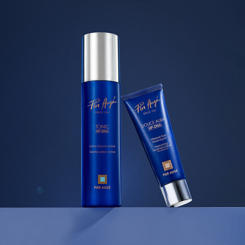 Pier Augé USA PDRN Skin Barrier Repair Set featuring hydrating toner and overnight mask visible in the image.