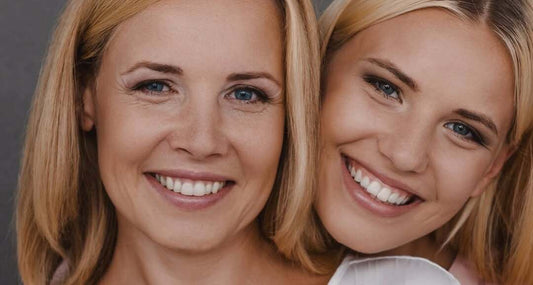 Woman wearing a collagen face mask for hydrated and glowing skin