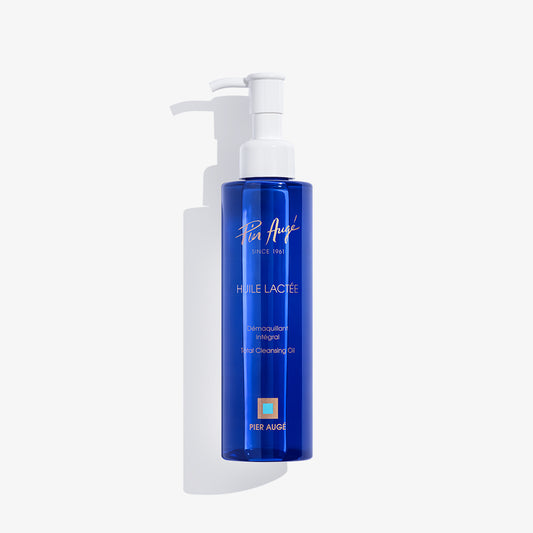 Pier AUGE-USA Total Cleansing Oil for sensitive skin, 6.7oz, showing a clear bottle with gentle cleansing formula