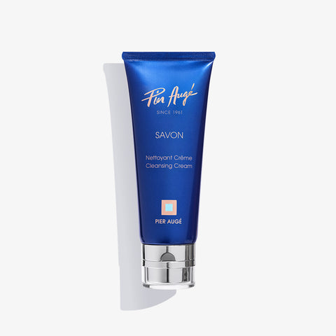 Pier Auge-USA Cleansing Cream SAVON 3-in-1 gentle face wash and makeup remover in a 3.4oz jar with soft foam and clean design.