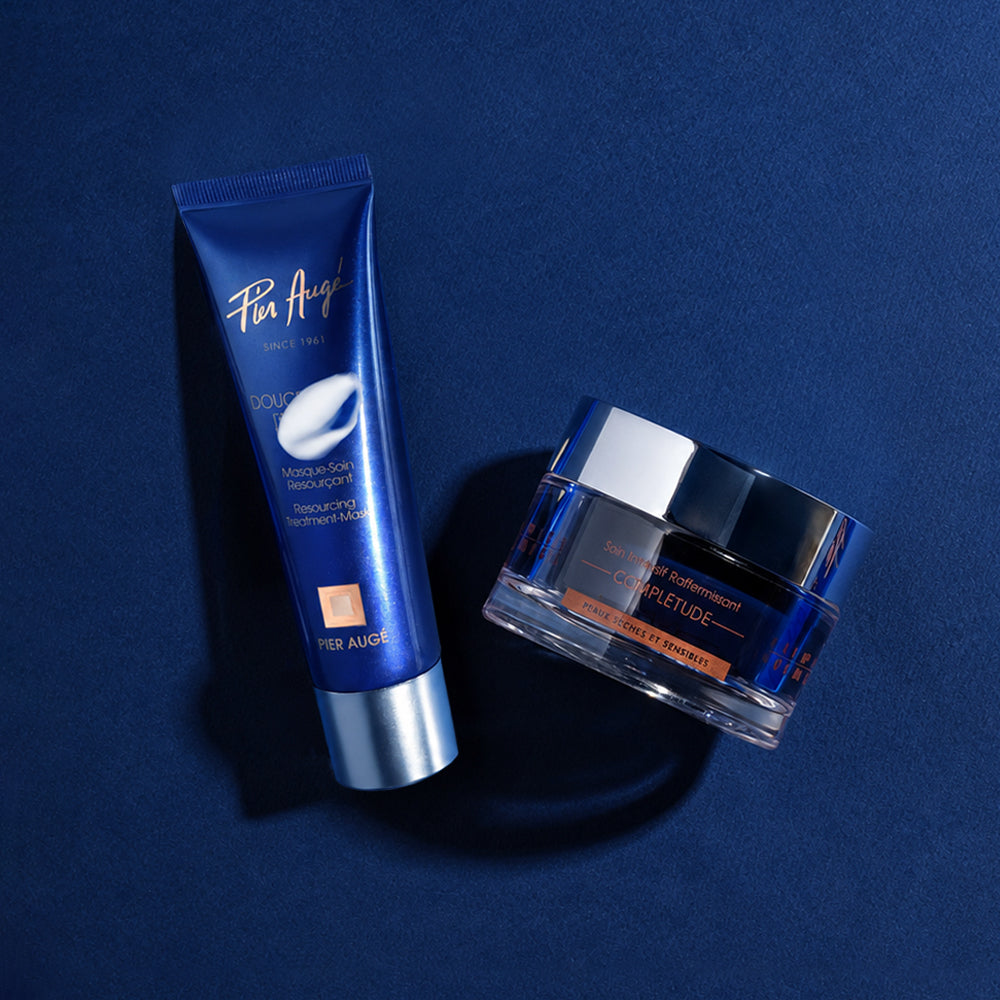 Pier Augé USA PDRN Intensive Recovery Set with multi-peptide firming cream and repair mask duo for healthy skin.