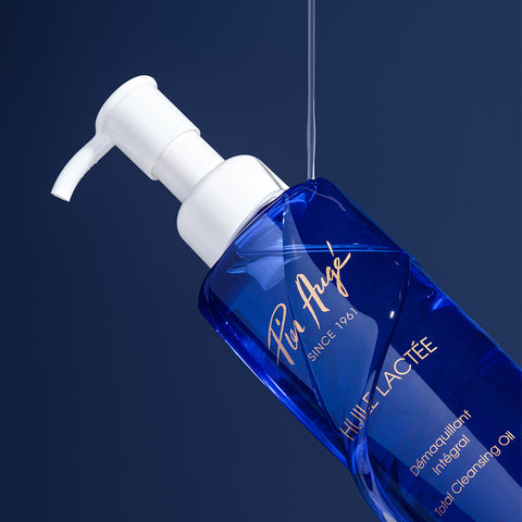 Pier AUGE-USA Total Cleansing Oil for sensitive skin, 6.7oz, gentle double cleansing oil with a clear bottle and pump dispenser.